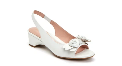 Taryn Rose Slingback Sandals Nayla White Leather Sz 6.5 B New - Image 1 of 4