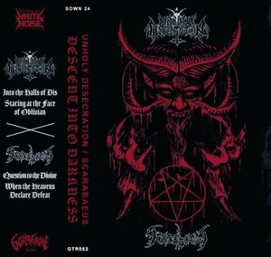 Unholy Desecration Scarabaeus Descent Into Darkness split cassette tape Horde - Picture 1 of 3