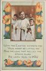 Postcard Easter Choir Sining Daffodils 1935