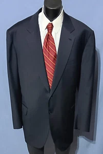 Brioni Suit Coat US 52R Solid Navy Blue Current Dual Vents Surgeon Cuffs - Picture 1 of 9