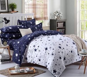 Star Printing Bedding Set Duvet Cover Flat Sheet Pillow Cases Bedding Room Suits