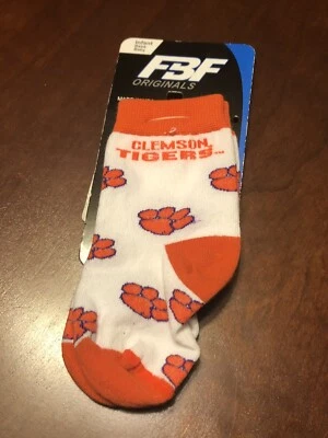Calcetines tobilleros para bebé Clemson University Tigers para pies desnudos FBF bebé Foto 1 de 4