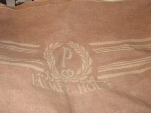 PALMER HOUSE HOTEL WOLLE 68 X80" LOGO STREIFEN DECKE BETT CAMPINGHÜTTE VINTAGE - Bild 1 von 8