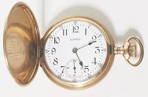OROLOGIO DA TASCA SAVONETTE EQUITY BOSTON EPOCA ANNI 20 LAMINATO ORO FUNZIONANTE - Imagen 1 de 7