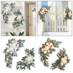 Artificial Wedding Arch Flowers Set Garlands Rose Flower Swag Realistic Handmade - Picture 1 of 15