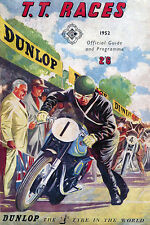 1952 Isle of Man TT Motorcycle Race - Program Cover Poster