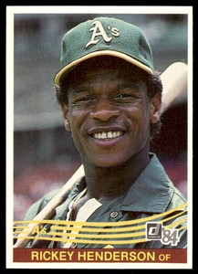 1984 Donruss Rickey Henderson Oakland Athletics #54