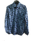 Club Room Herren Altona Blumenmuster Grafik Shirt Größe Small blau neu mit Etikett