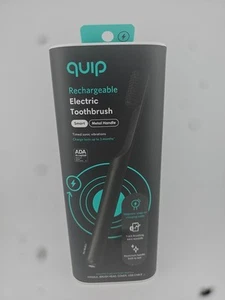 Quip Rechargeable Electric Toothbrush Black Sonic Smart Metal Handle Brush Head - Picture 1 of 5