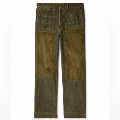Pantalones de pana retazos de pierna recta de campo doble RL Ralph Lauren nuevos con etiquetas Foto 1 de 4