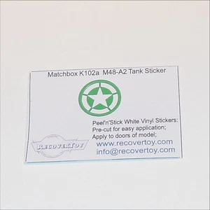 Matchbox Lesney King Size K102a Battle Kings M48-A2 Tank Sticker - Picture 1 of 3