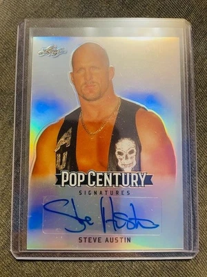 史蒂夫·奥斯汀亲笔签名 2018 Leaf Pop Century SilverShine Stone Cold Said So — 第 1/2 张图片