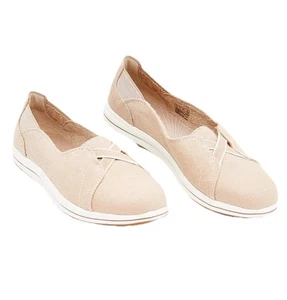 Clarks Cloudsteppers Lona Slip-Ons Breeze Skip Taupe Para Mujer’s Talla 11M Nuevo - Imagen 1 de 14