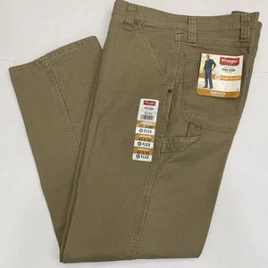 Wrangler Carpenter S- 42x32 Stretch Flex For Comfort Khaki Relaxed Seat & Thigh. - Picture 1 of 8