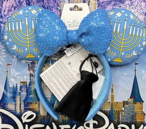 Cerchietto orecchie con luci Hanukkah Parchi Disney 2024 nuovo - Foto 1 di 2
