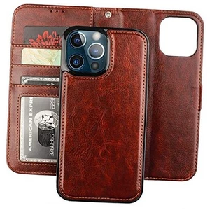  Detachable Wallet Case for iPhone 13 Pro Max RFID Blocking Card Slots Holder  - Picture 1 of 7
