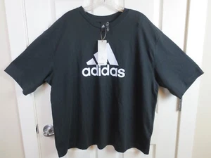 Adidas Oversized FI Bos Tee T-Shirt Damen Gr. L Schwarz Big Logo Kurzarm - Bild 1 von 13