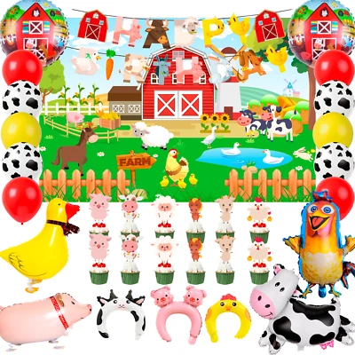 INBOXXARTY Farm Party Decorations Farm Birthday Supplies Balloons Animal Party Balloons Set