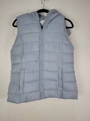 Chaleco acolchado azul bebé New York & Company para mujer talla mediana nuevo 2239 con capucha Foto 1 de 4