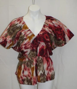 love the label Anthropologie Open-Back Blouse Savannah Burgundy Top Sz XL NWT - Picture 1 of 9