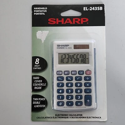 Sharp EL-243SB Solar 8-Digit LCD Pocket Calculator Brand New - Image 1 of 4