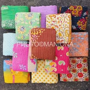 Vintage Kantha Quilt Indian Reversible Throw Handmade Blanket Wholesale Lot - Picture 1 of 7