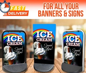 Ice Cream Mr Whippy Swinger PAVEMENT SIGN, Shop DISPLAY, Kiosk Sign, A-Board - Picture 1 of 10