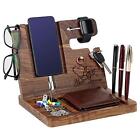 Wood Phone Docking Station for Men Personalized - Valentine's Day Idea for Hu...