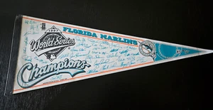 FLORIDA MARLINS 1997 World Series Champions MLB Pennant Team Autographs - Picture 1 of 3
