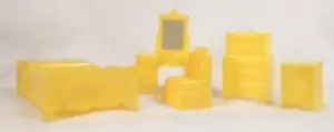 Marx Dollhouse Miniature Bedroom Set Bed Vanity Chest Chair Night Stand #15 - Picture 1 of 7