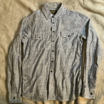 Camisa listrada cambraia masculina The Cockpit EUA rara tamanho M estilo vintage - Imagem 1 de 4