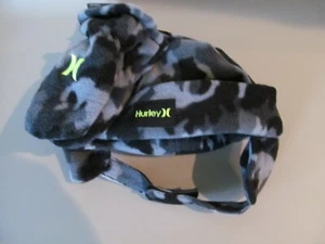 Camuflaje negro y gris niño pequeño cazador sombrero y guantes lana invierno Hurley nuevo con etiquetas - Imagen 1 de 3