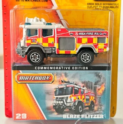 1/64 MATCHBOX 60th ANNIVERSARY BLAZE BLITZER FIRE ENGINE - Mint in blister - image 1 of 3