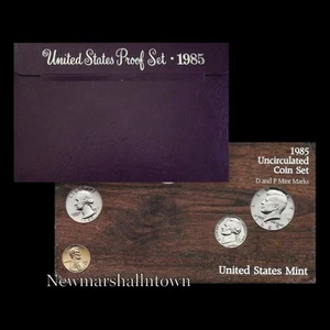 1985 P+D+S Mint Proof Set ~ Kennedy Washington Roosevelt Jefferson Lincoln - Picture 1 of 3