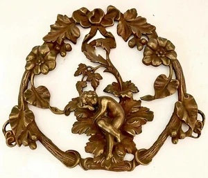 Rare Antique 2-Piece Set Bronze Sculpture Wall Art Plaques Pediments - Picture 1 of 6