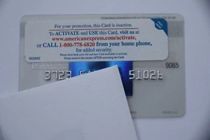 Expired American Express Blue Credit Card Bank USA Clear with Sticker - Picture 1 of 1