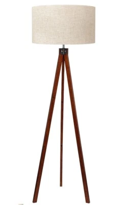 LEPOWER Wood Tripod Floor Lamp, Mid Century Standing Lamp, Modern Design BLACK  - Image 1 of 4