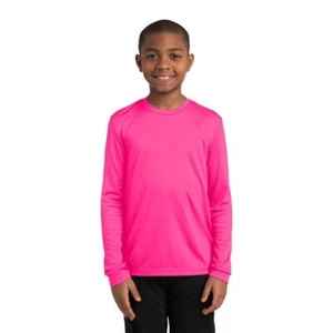 Sport-Tek YST350LS Youth Long Sleeve Performance Moisture Wicking Gym T-Shirt - Picture 1 of 26