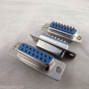 5x D-SUB DB15 2 Rows 15 Pin Female Socket Solder Type Adapter Connector Plastic - Picture 1 of 8