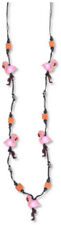 Handpainted Handmade Flamingo Tropical Wood Necklace