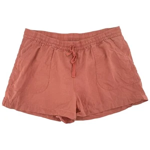 J. Crew Point Sur Linen Blend Pull-On Shorts Pockets Dusty Peach size Large - Picture 1 of 5
