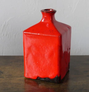 Jarrón de cerámica Mid Century rojo brillante WGP cerámica de artista años 60 jarrón Solifleur - Imagen 1 de 7