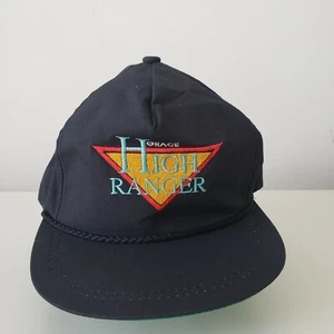 VINTAGE Grace High Ranger Hat Cap Strap Back Baseball Black K Brand Made in USA - Picture 1 of 11