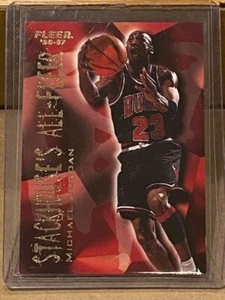 1996-97 Fleer Jerry Stackhouse's All Fleer #4 - MICHAEL JORDAN - BULLS / Insert - Picture 1 of 2