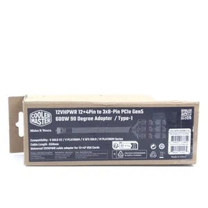Cooler Master 650mm 90° 12VHPWR 12+4 Pin Type-1 Cable Adapter CMA-NFPC16XXBK1-GL - Photo 1/5