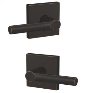 Schlage FC21 BRW 716 COL Broadway Lever with Collins Rose Passage & Privacy Lock - Picture 1 of 2