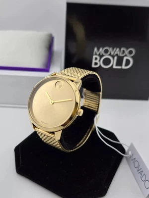 Movado Bold Women's Gold Tone Pyramid Bracelet Watch - 3600598 ($595 MSRP) - Image 1 of 3