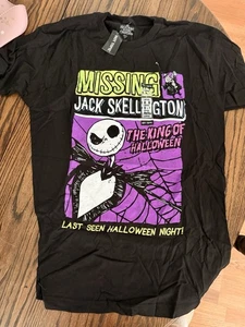 Disney Hot Topic Nightmare Before Christmas Missing Jack Skellington Men T-Shirt - Picture 1 of 3
