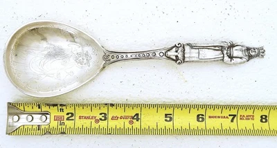 Cuchara noruega de plata maciza San Olaf Apóstol con marca H. Moller grabado Trondheim Foto 1 de 4