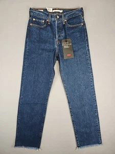 Pantalones de mezclilla Levi’s Premium Wedgie rectos 25x26 lavado oscuro tiro alto nuevos con etiquetas $98 - Imagen 1 de 8